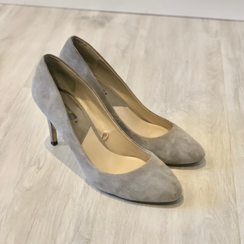 Grey suede heels by Zara